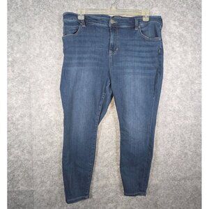Liverpool Women's Denim Jeans Blue Flat Front High Rise Skinny Fit Size 20W